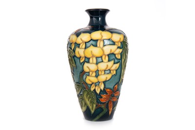 Lot 492 - PHILIP GIBSON FOR MOORCROFT COLLECTOR'S CLUB, 'WISTERIA' PATTERN VASE