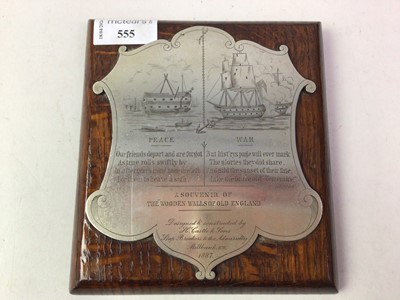 Lot 555 - VICTORIAN ENGRAVED POLISHED STEEL PLAQUE