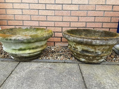 Lot 562 - PAIR OF COMPOSITE STONE PLANTERS