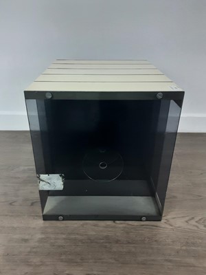 Lot 495 - HEIGHT AND GUILLE FOR ARTIFACT DESIGNS, 'ENCORE' PLASTIC AND LUCITE RECORD CABINET