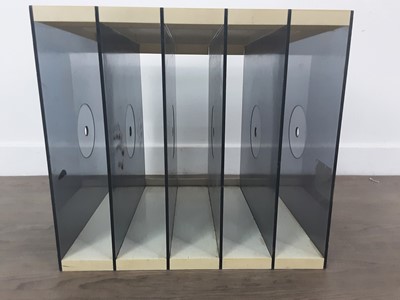 Lot 495 - HEIGHT AND GUILLE FOR ARTIFACT DESIGNS, 'ENCORE' PLASTIC AND LUCITE RECORD CABINET