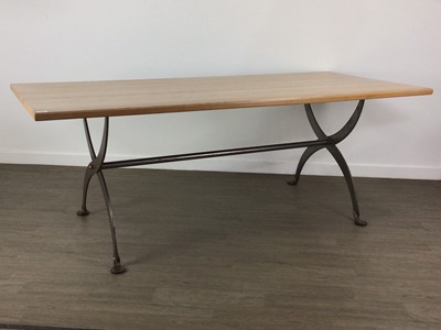 Lot 512 - OAK TOPPED DINING TABLE