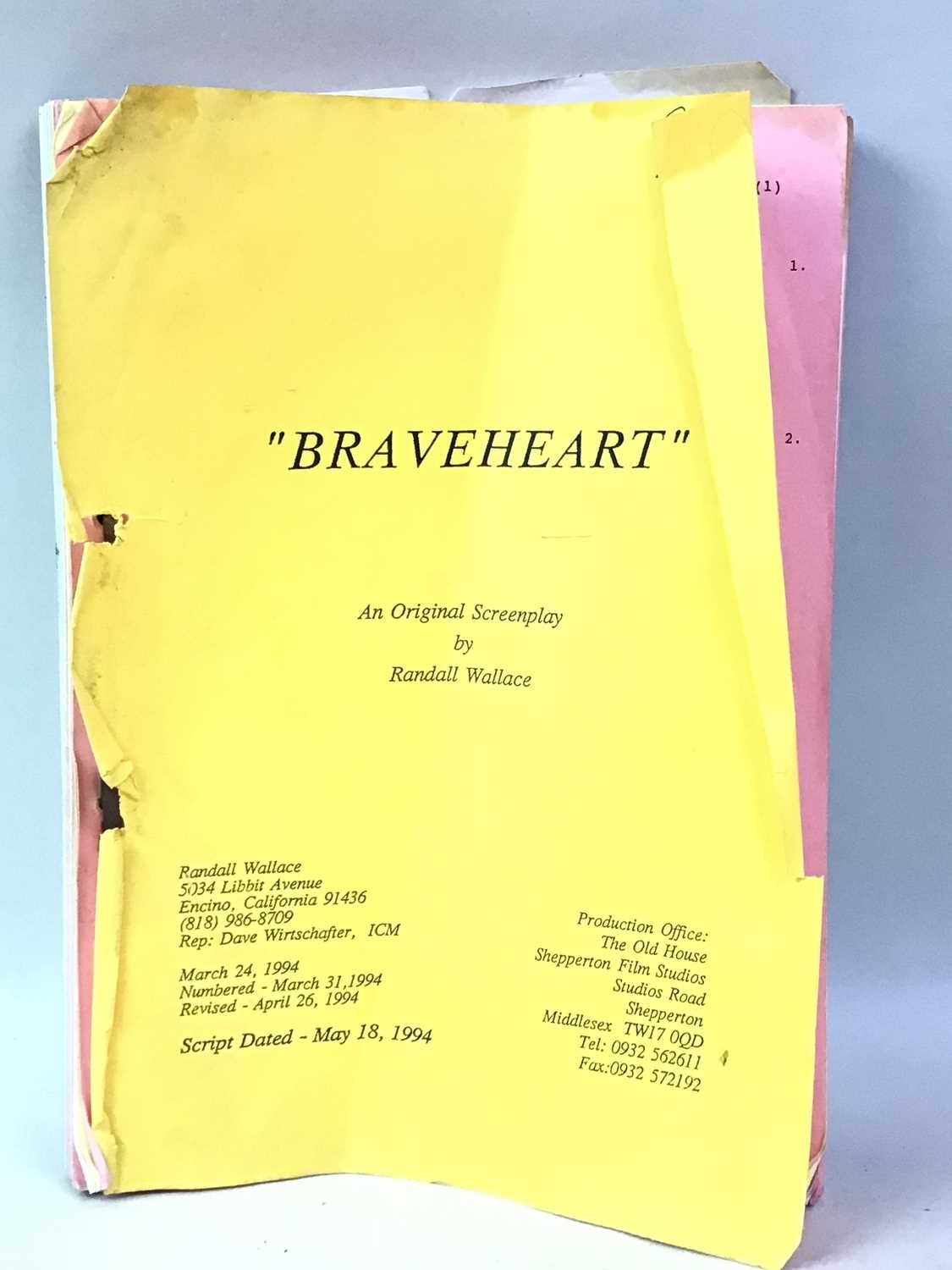 Lot 272 - BRAVEHEART SCRIPT