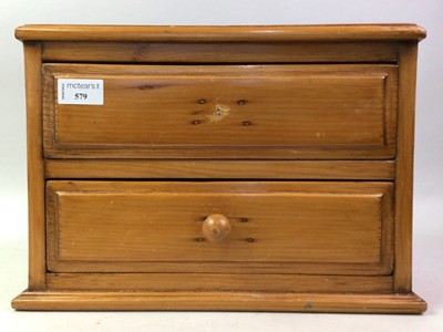 Lot 579 - PINE APPRENTICE CHEST OF DRAWERS