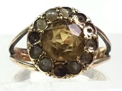 Lot 381 - CITRINE AND PEARL RING