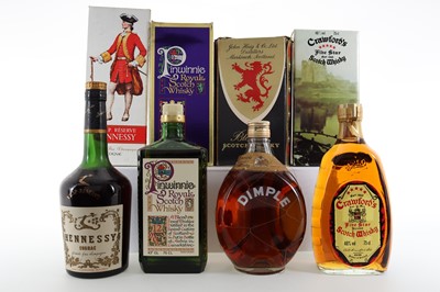 Lot 22 - 3 BOTTLES OF BLENDED WHISKY AND 1 BOTTLE OF COGNAC