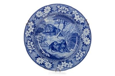 Lot 1241 - ADAMS BLUE & WHITE 'LIONS' BOWL