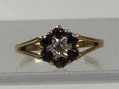 Lot 674 - DIAMOND SET RING ALONG WITH ANOTHER