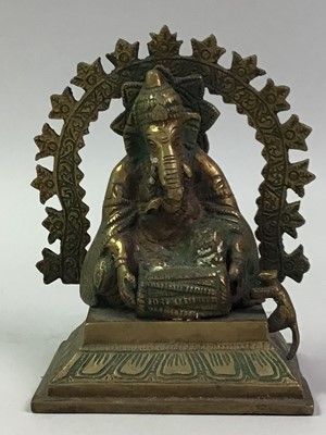 Lot 636 - BRASS TEMPLE GANESHA SCULPTURE