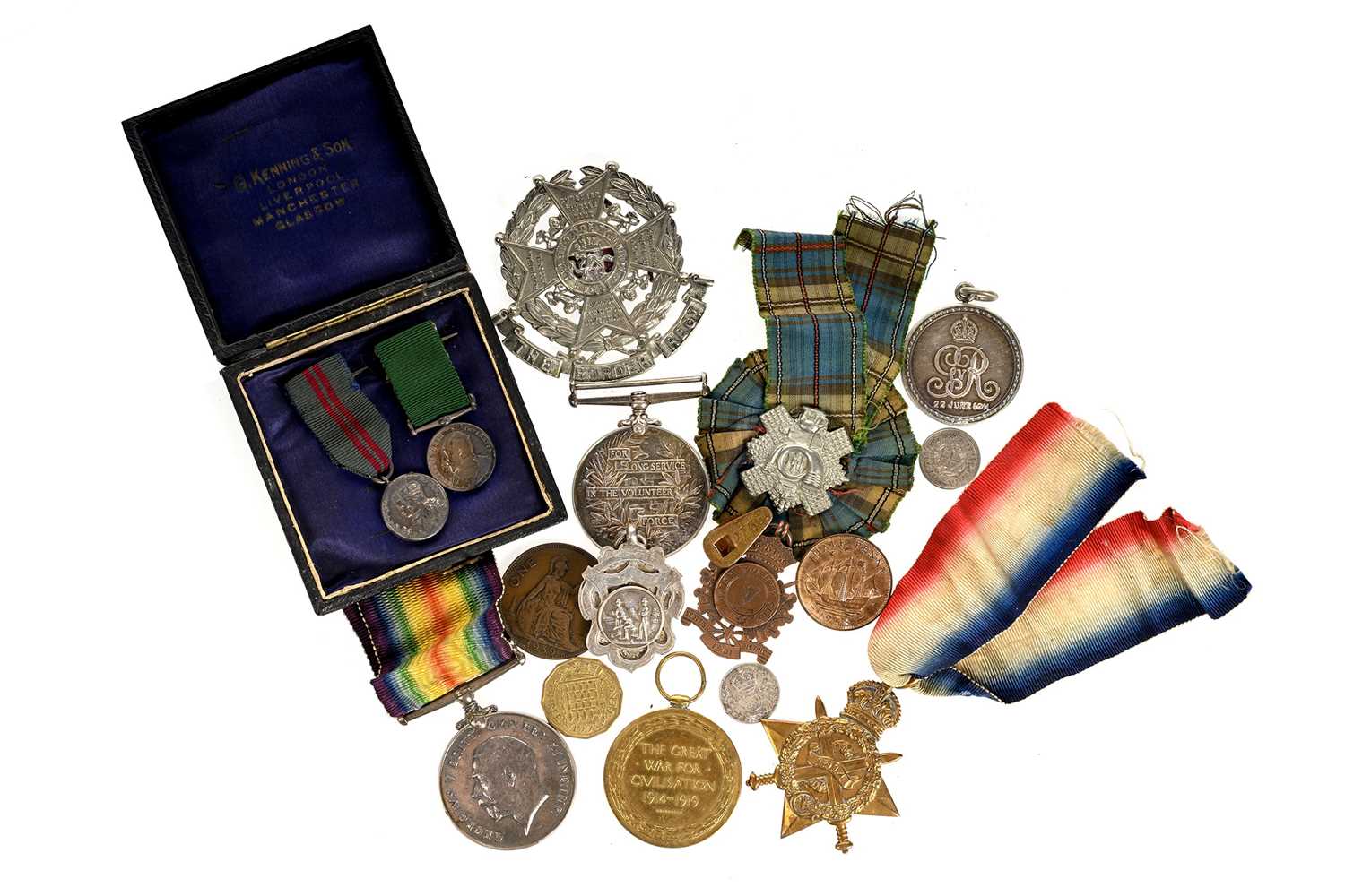 Lot 52 - WWI MONS STAR TRIO