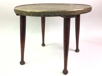 Lot 707 - INDIAN BRASS TOPPED TABLE