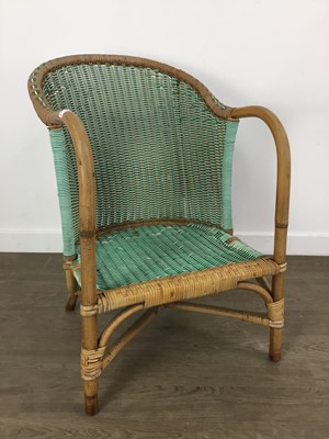 Lot 723 - VINTAGE RATTAN ARMCHAIR