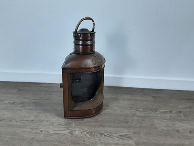 Lot 744 - VINTAGE COPPER SHIPS LANTERN