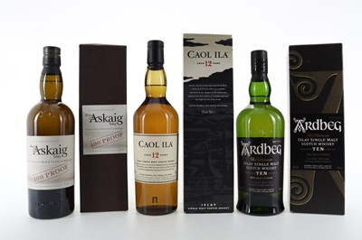 Lot 28 - ARDBEG 10 YEAR OLD, PORT ASKAIG 100° PROOF AND CAOL ILA 12 YEAR OLD