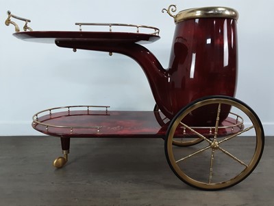 Lot 511 - ALDO TURA (ITALIAN, 1909-1963), SMOKING PIPE DRINKS TROLLEY