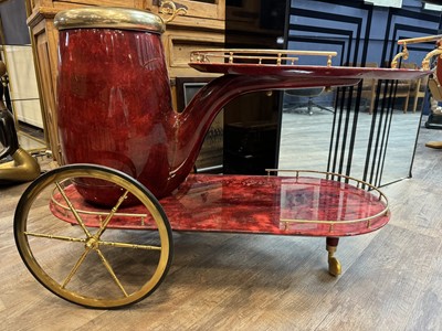 Lot 511 - ALDO TURA (ITALIAN, 1909-1963), SMOKING PIPE DRINKS TROLLEY