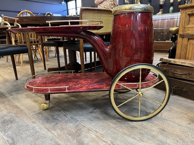 Lot 511 - ALDO TURA (ITALIAN, 1909-1963), SMOKING PIPE DRINKS TROLLEY