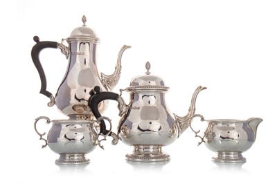 Lot 1017 - MATCHED SILVER FOUR PIECE TEA AND COFFEE SERVICE