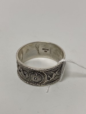 Lot 1030 - CELTIC REVIVAL SILVER NAPKIN RING