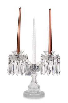 Lot 1250 - WATERFORD CRYSTAL TWIN-BRANCH CANDELABRUM