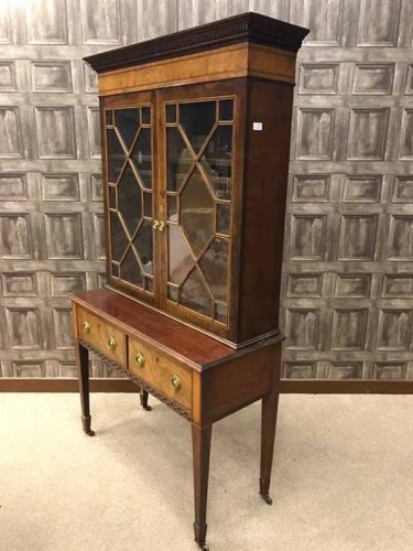 Lot 851 - MAHOGANY COMPOSED BOOKCASE ON STAND the upper...