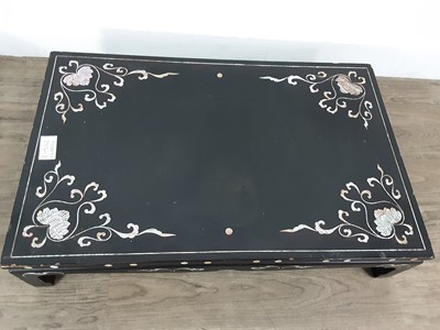 Lot 33 - CHINESE BLACK LACQUERED STORAGE BOX