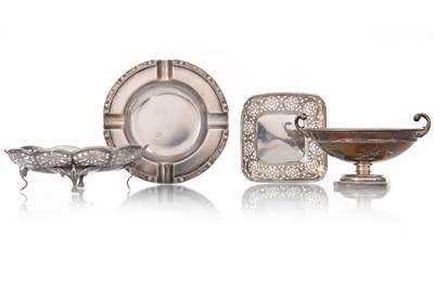 Lot 1034 - THREE SILVER BONBON DISHES