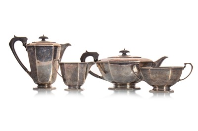 Lot 1035 - GEORGE V SILVER FOUR PIECE TEA SERVICE