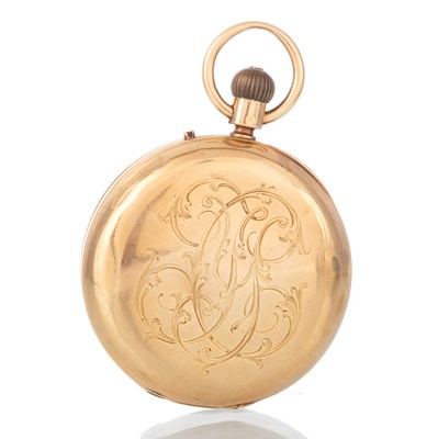 Lot 807 - EIGHTEEN CARAT GOLD HALF HUNTER POCKET WATCH