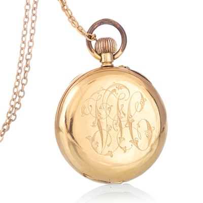 Lot 808 - EIGHTEEN CARAT GOLD CASED FOB WATCH