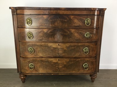 Lot 211 - MAHOGANY BOW FRONTED CHEST