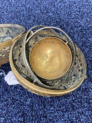 Lot 1478 - CHINESE/TIBETAN WHITE METAL AND BRASS INCENSE HOLDER