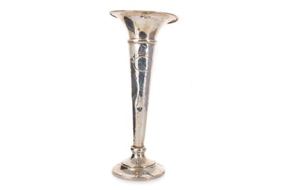 Lot 1039 - SILVER TRUMPET VASE