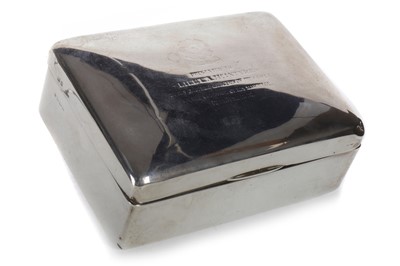 Lot 1037 - GEORGE V SILVER CIGAR BOX