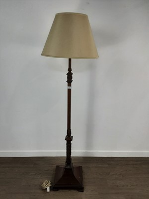 Lot 218 - MAHOGANY STANDARD LAMP