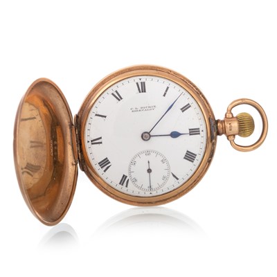Lot 813 - NINE CARAT GOLD FULL HUNTER POCKET WATCH