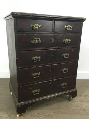 Lot 266 - VICTORIAN STAINED WOOD CHEST OF DRAWERS