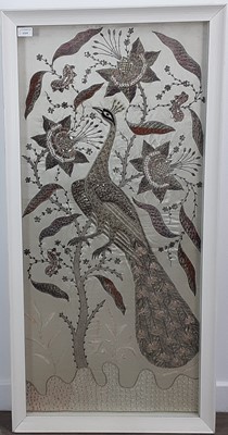 Lot 428 - CHINESE EMBROIDERED SILK SCREEN PANEL