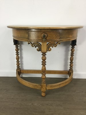 Lot 334 - OAK DEMI LUNE SIDE TABLE