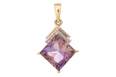 Lot 631 - AMETRINE AND DIAMOND RING AND PENDANT