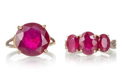 Lot 683 - COLLECTION OF TREATED RUBY JEWELLERY