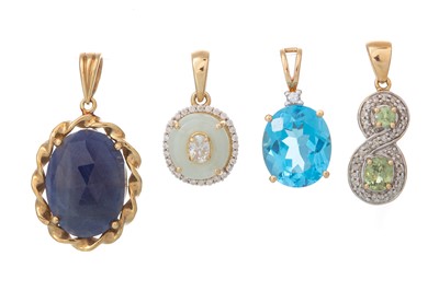 Lot 651 - FOUR GEM SET PENDANTS