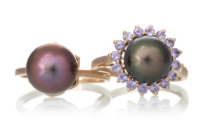 Lot 678 - TWO PEARL RINGS