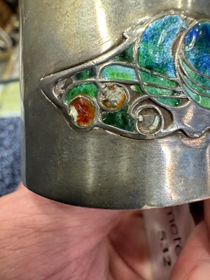 Lot 532 - LIBERTY, 'CYMRIC' SILVER AND ENAMEL NAPKIN RING