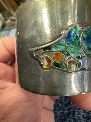 Lot 532 - LIBERTY, 'CYMRIC' SILVER AND ENAMEL NAPKIN RING