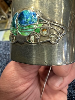 Lot 532 - LIBERTY, 'CYMRIC' SILVER AND ENAMEL NAPKIN RING