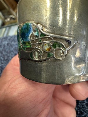 Lot 532 - LIBERTY, 'CYMRIC' SILVER AND ENAMEL NAPKIN RING
