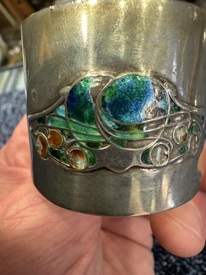 Lot 532 - LIBERTY, 'CYMRIC' SILVER AND ENAMEL NAPKIN RING