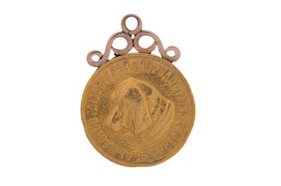 Lot 1258 - RUSSIAN GOLD PEDIGREE DOG MEDAL