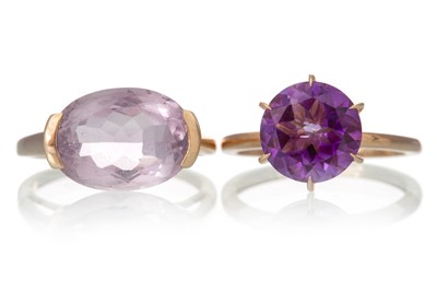 Lot 639 - TWO AMETHYST RINGS